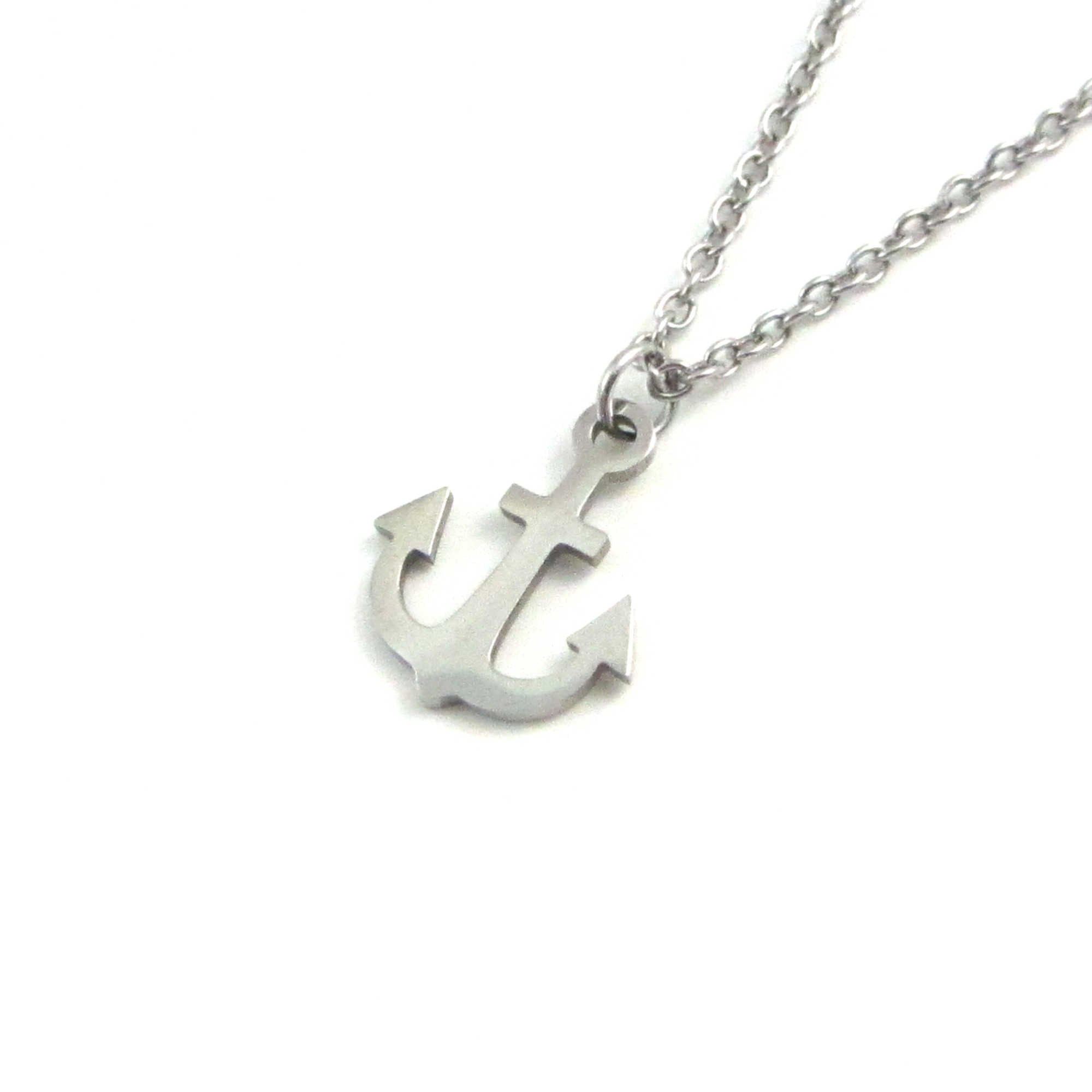 nautical anchor charm on a stainless steel chain