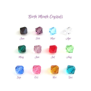 6mm bicone birth month coloured crystal beads