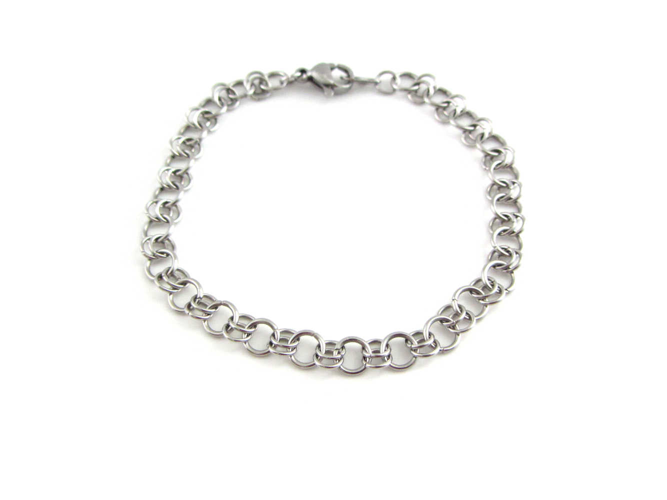 handmade chainmaille stainless steel chain bracelet