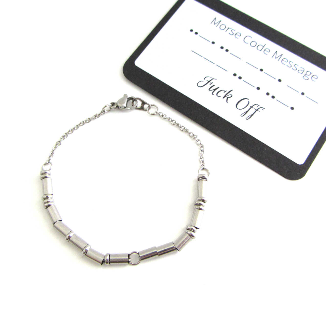 Fuck Off Morse Code Bracelet – Purple Wyvern Jewels