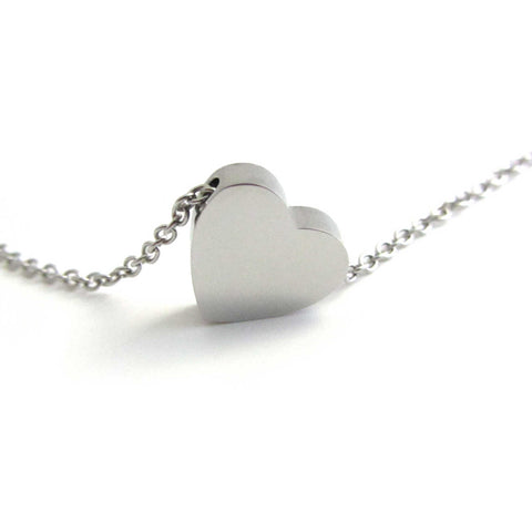 heart charm bead on a stainless steel chain