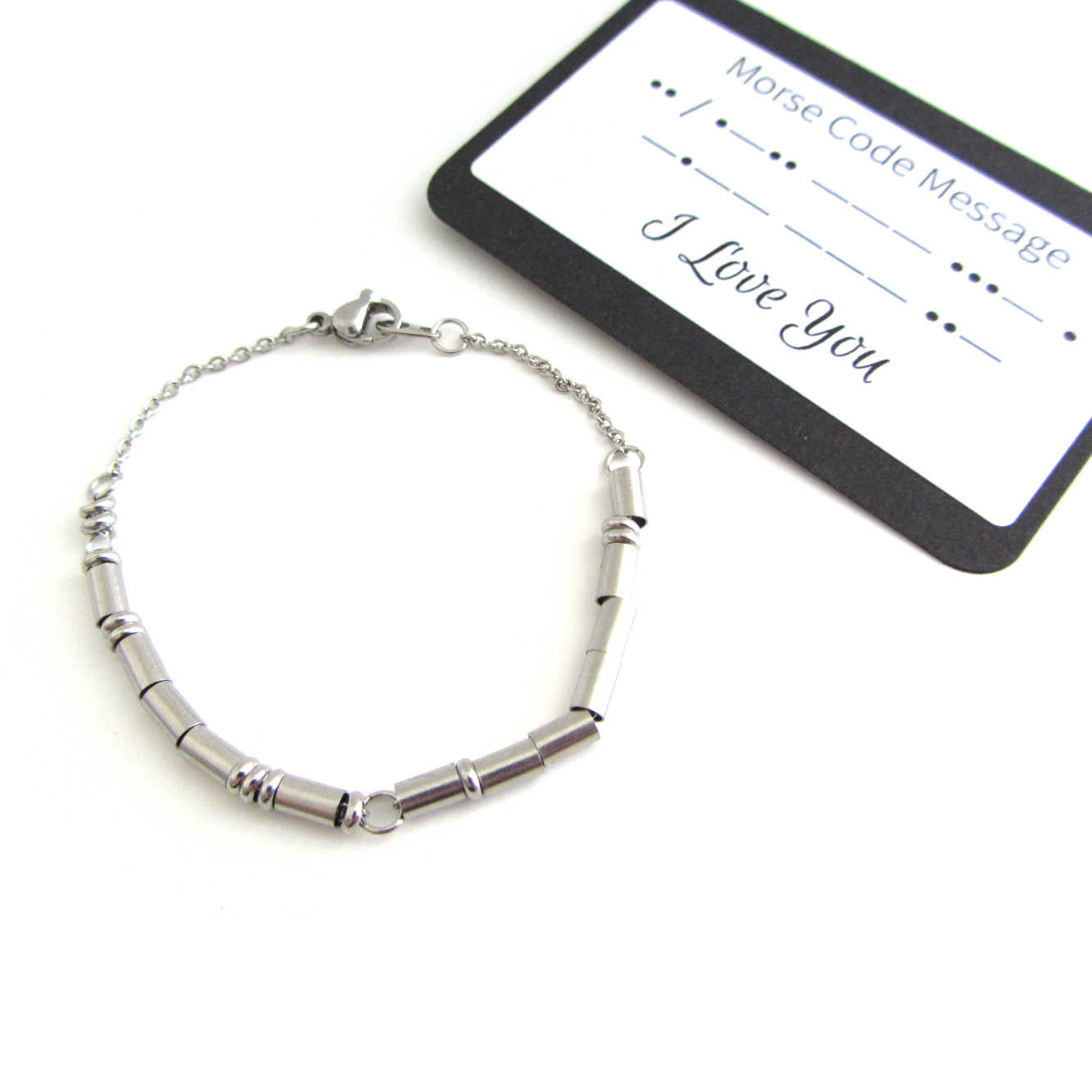 I Love You Morse Code Bracelet – Purple Wyvern Jewels