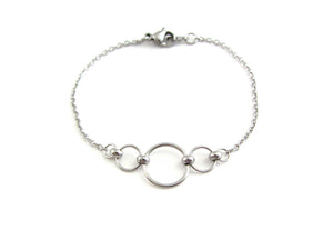 stainless steel beaded chainmaille linked circles bracelet