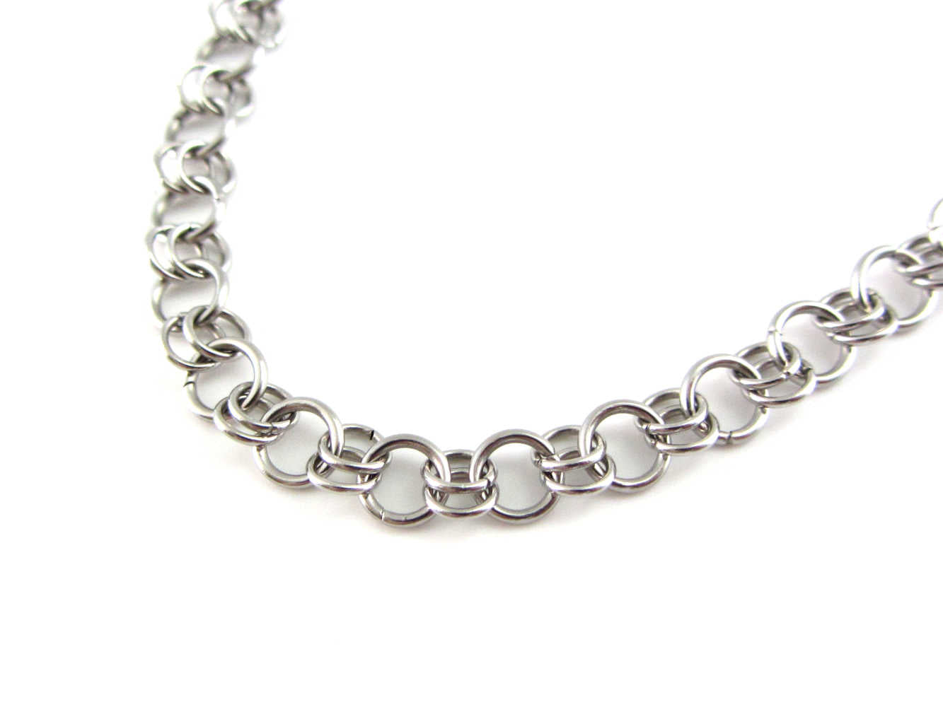handmade chainmaille stainless steel chain necklace