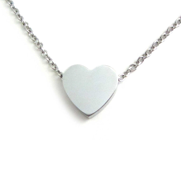 heart charm bead on a stainless steel chain