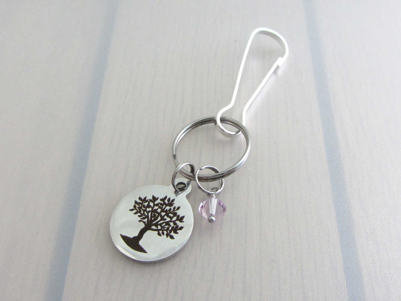 Personalised Family Tree Bag Charm  Birthstone – Purple Wyvern Jewels